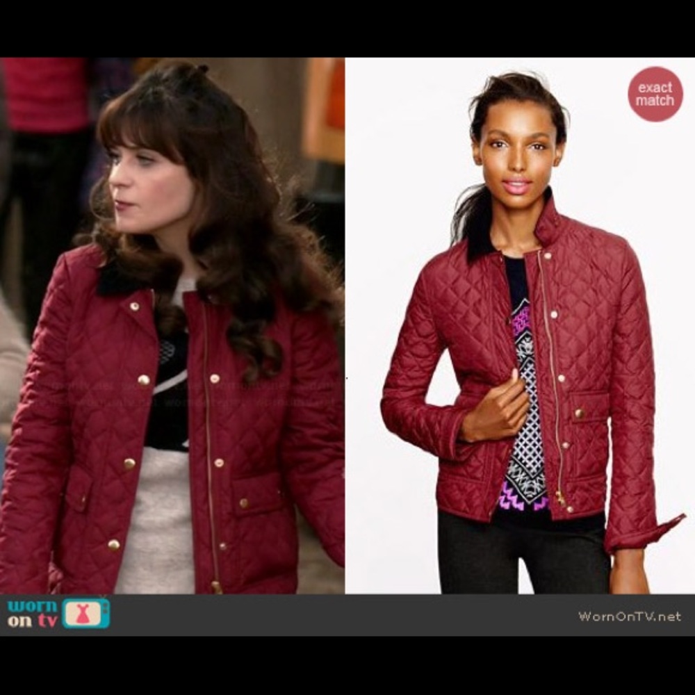 J.Crew Quilted Tack Jacket in Red